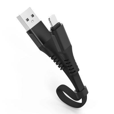 30cm Flat Nylon Braided Sync & Charging USB A to Lightning Cable
