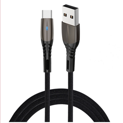 Fishnet USB Cable with metal ends & LED