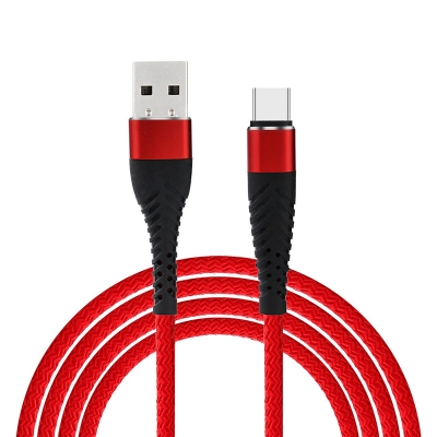 Type C Fish Tail Braided Sync & Charging Cable