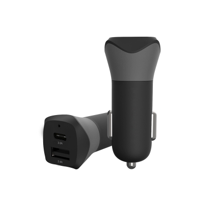 Dual USB Fast Car Charger with Type C